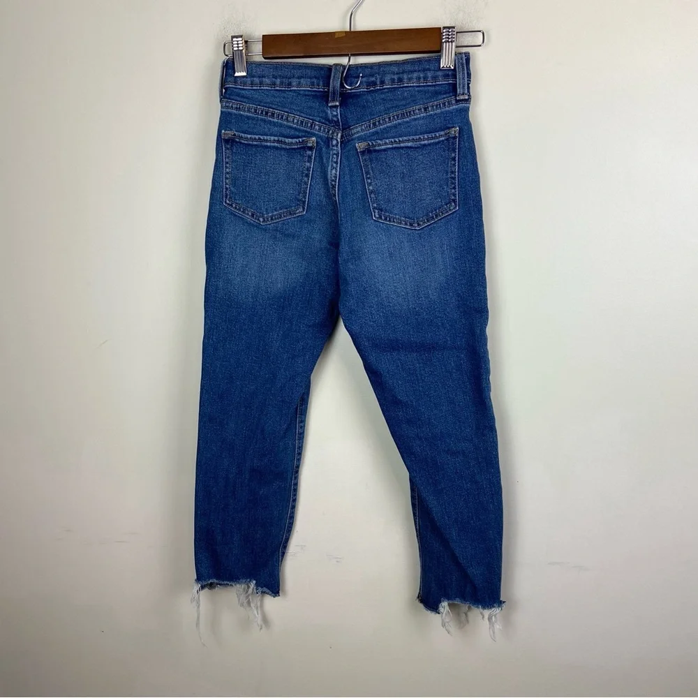 Old Navy O.G Straight Distressed High Rise Denim Jeans Raw Hem Girls 10‎